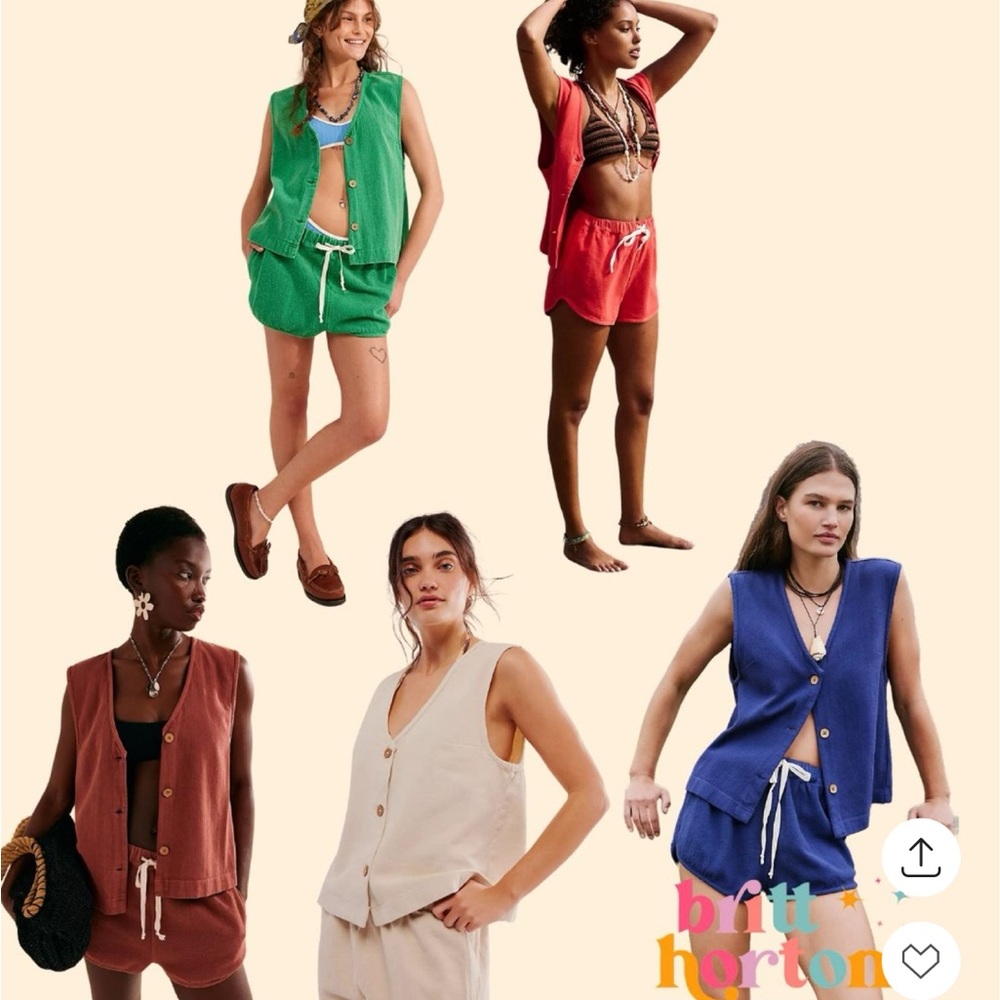 Free People Orange So Fresh Vest Set
Sleeveless Top and Shorts Set